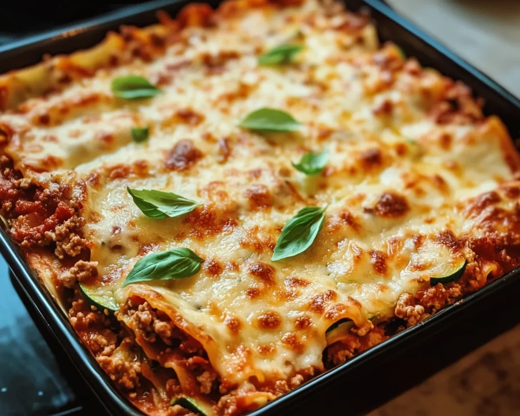 Homemade Ground Turkey And Zucchini Lasagna