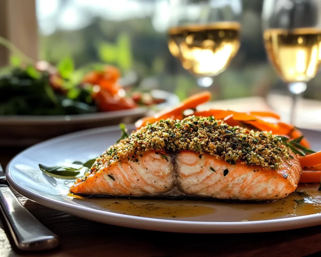 Spring Dinner Party Herb Crusted Salmon
