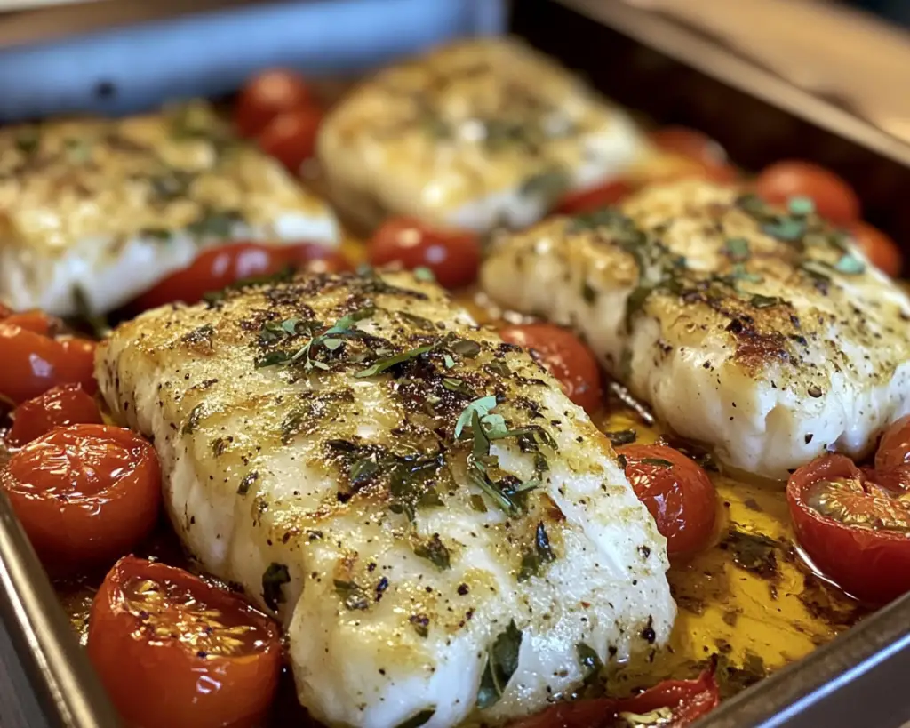 Mediterranean Baked Cod with Tomatoes
