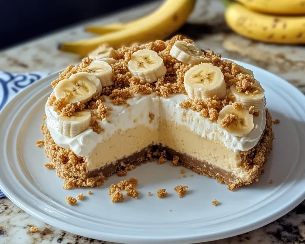 Irresistible No-Bake Banana Pudding Crunch Cheesecake