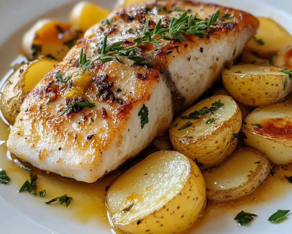 Garlic Lemon Fish with Potatoes