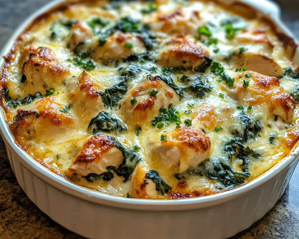 Easy Cheesy Chicken and Spinach Casserole
