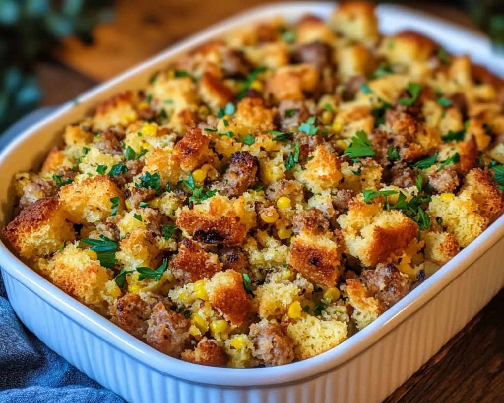 Savory Sausage Southern Cornbread Stuffing