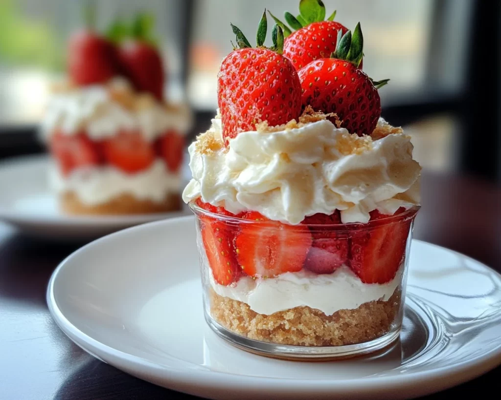 Spring Desserts: Strawberry Shortcake Cups (No Bake)