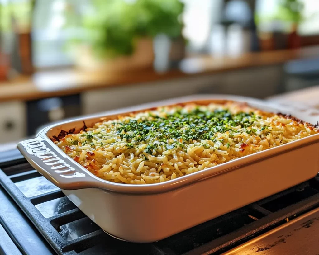 St Patrick’s Day Green Rice Casserole