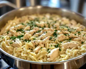 Creamy Garlic Chicken Orzo