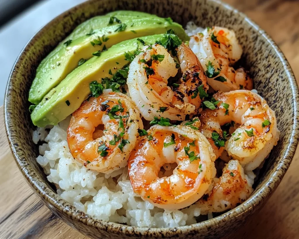 Summer Dinner Recipes: Shrimp Rice Bowl with Avocado