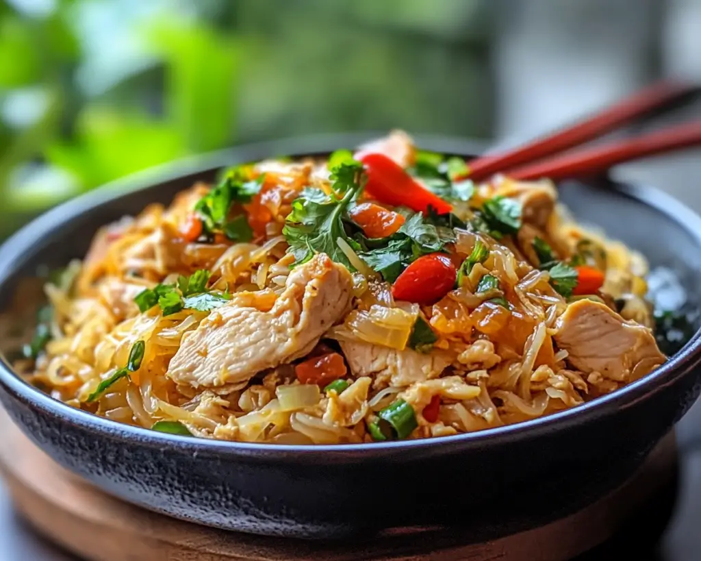 🍜 Kuay Tiew Kua Gai Thai Chicken Stir-Fried Rice Noodles