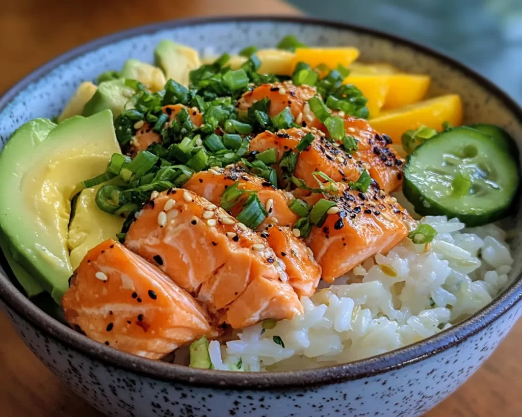Healthy Easy Salmon Rice Bowl (High Protein)