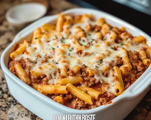 Creamy Crockpot Baked Ziti With Ground Beef