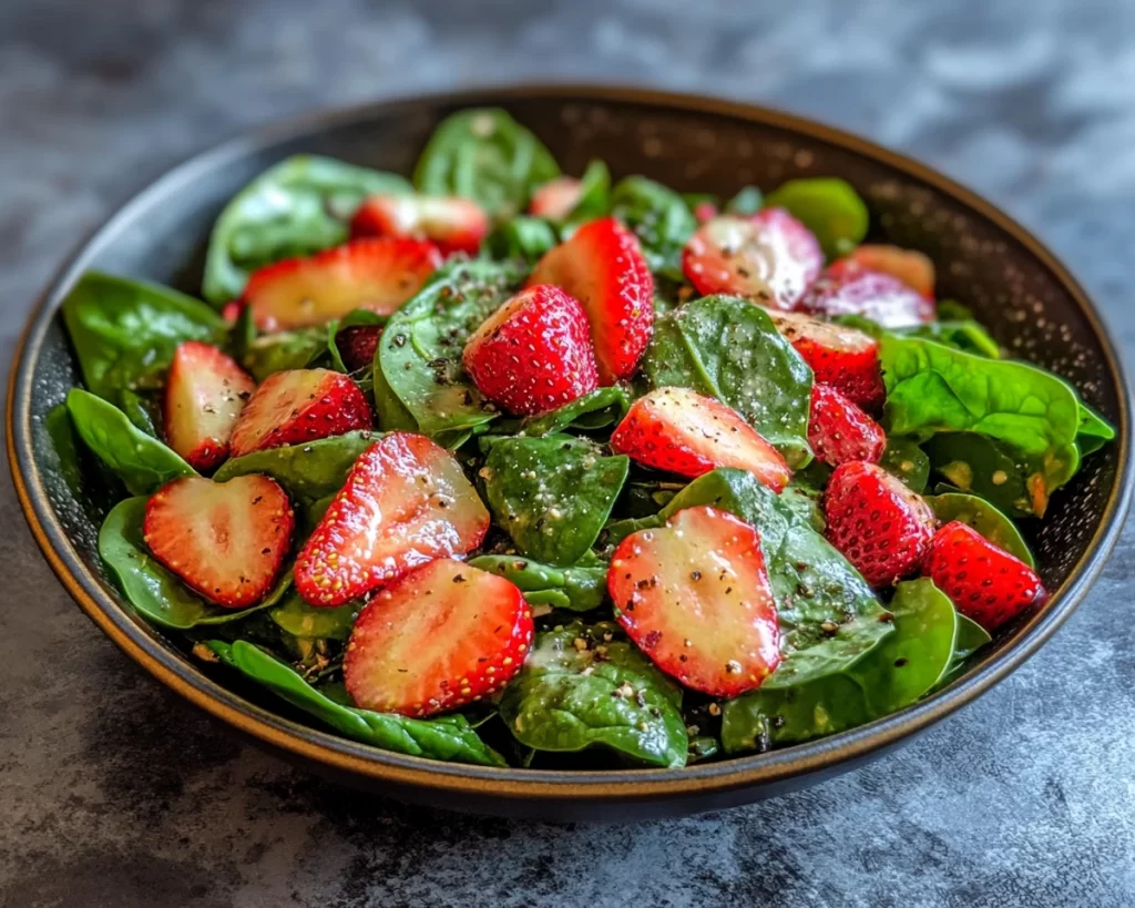 Spring Salad: Strawberry Spinach Salad with Lemon Vinegarette Dressing