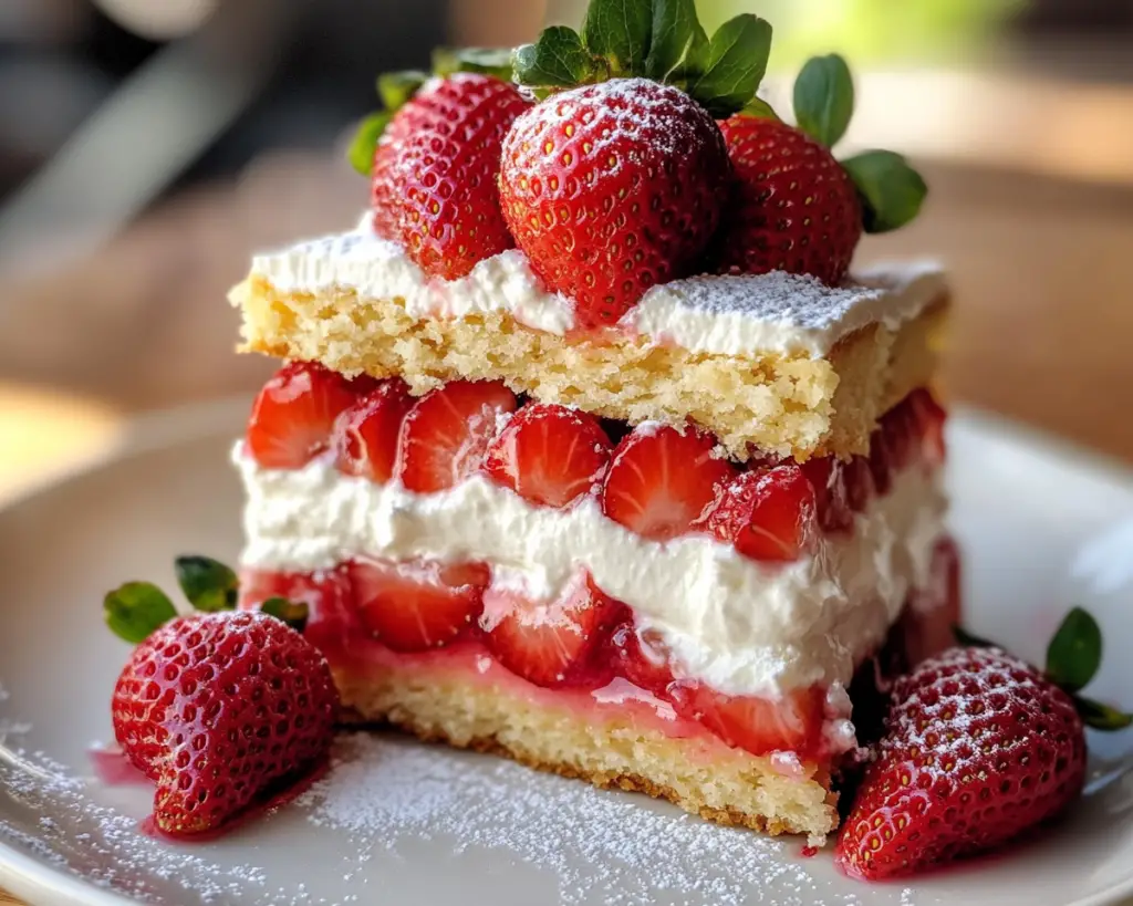 Strawberry Shortcake with Juicy Strawberries