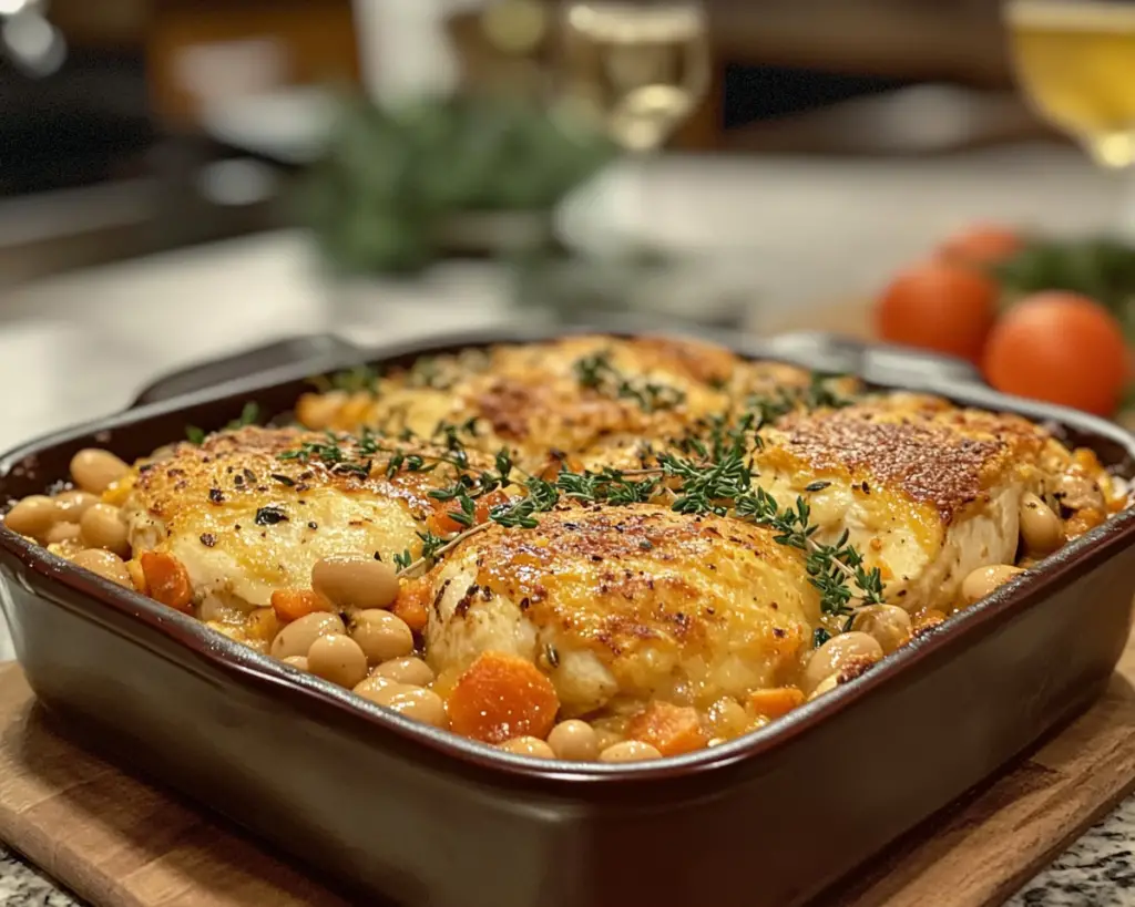 Italian Chicken Cobbler with Cannellini Beans | Cozy Holiday Dinner