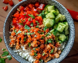 Homemade Protein Fireer Ground Chicken Bowls
