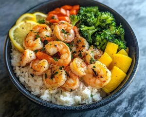 Summer Dinner: Lemon Garlic Shrimp Bowl