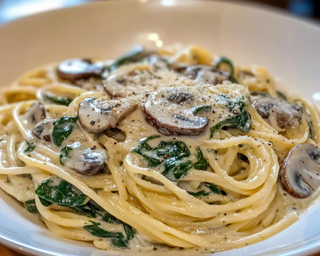 Creamy Spinach Mushroom Pasta