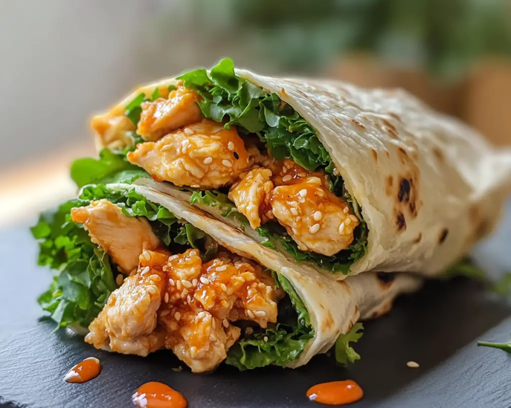 🌯 Creamy Sesame Chicken Wraps (Quick & Flavor-Packed!)