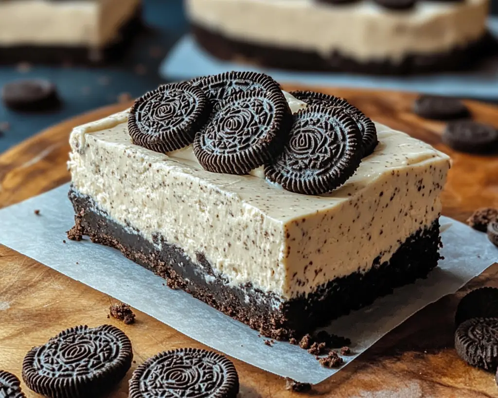 Irresistible No-Bake Oreo Cheesecake Slice