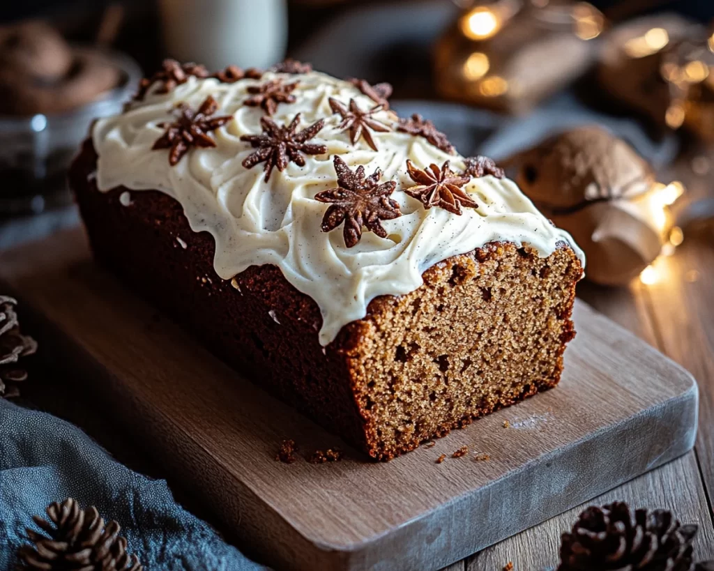 Cozy Spiced Gingerbread Loaf with Cream Cheese Frosting