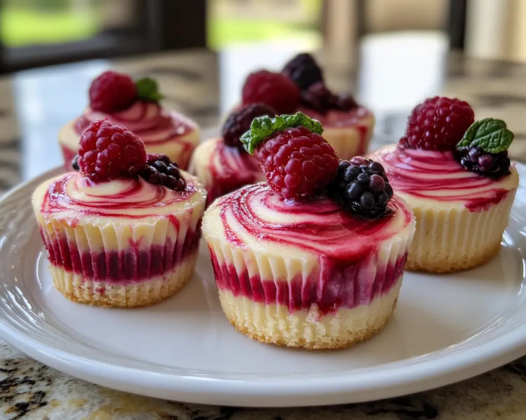 Berry Swirl Cheesecake Bites (Easy No-Bake Dessert)