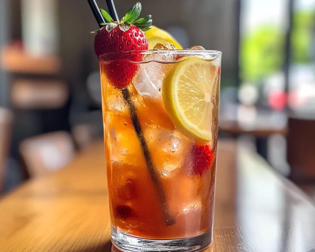 Summer Drinks Nonalcoholic: Strawberry Iced Lemon Tea