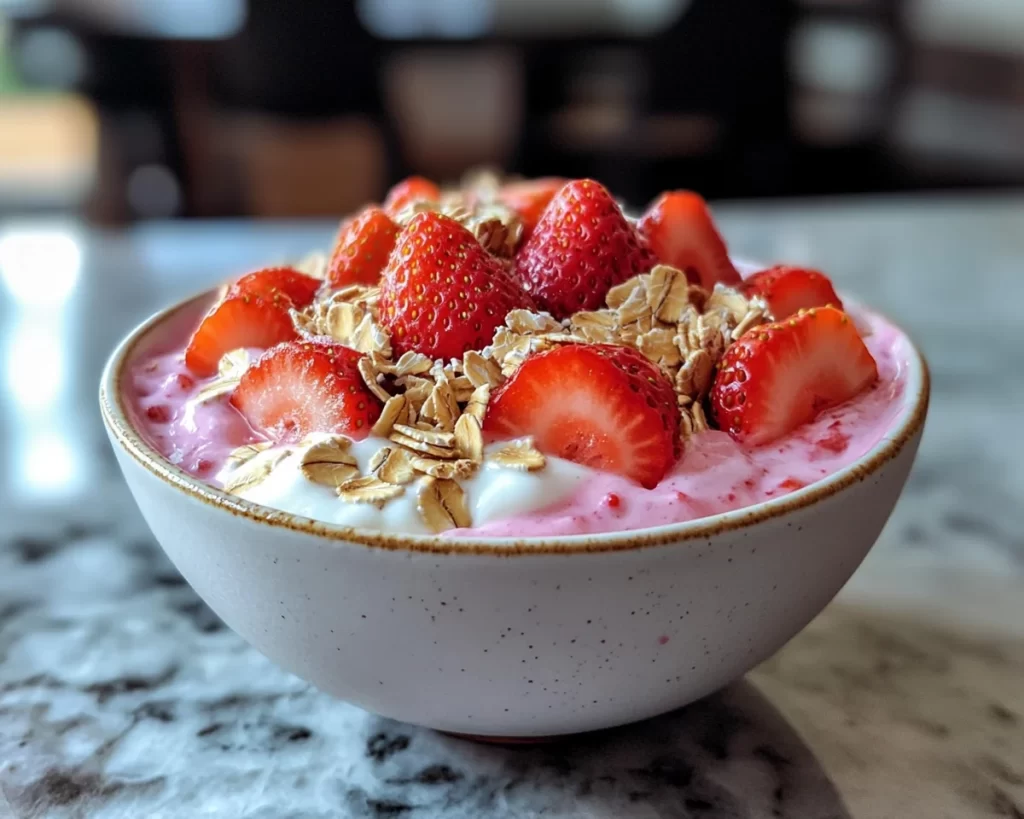 Strawberry Recipes Easy: Strawberry Oat Yogurt Bowl