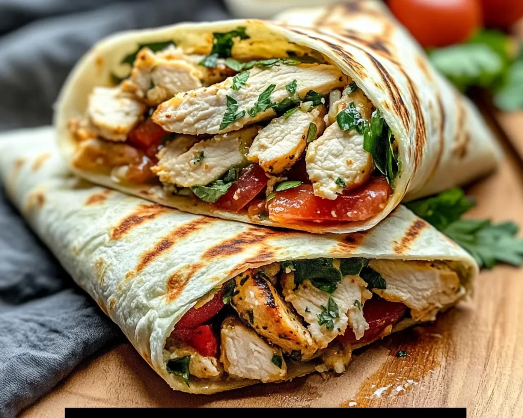 High Protein Mediterranean Chicken Wraps