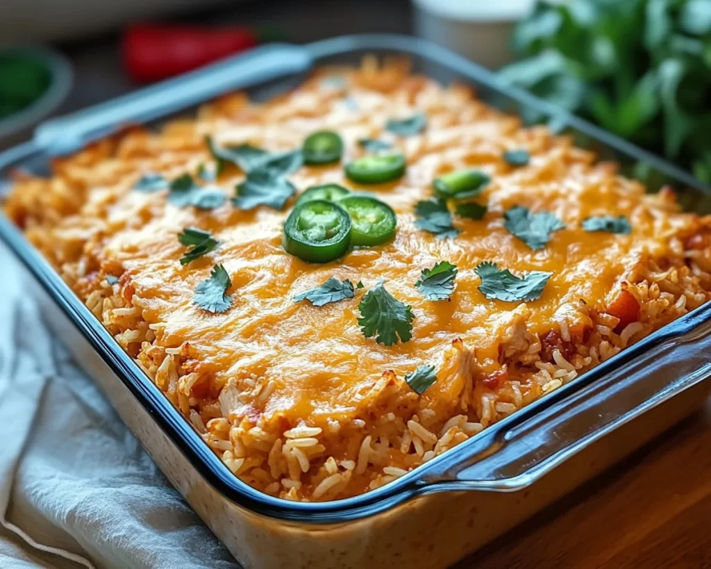 Easy Chicken Enchilada Rice Casserole Recipe
