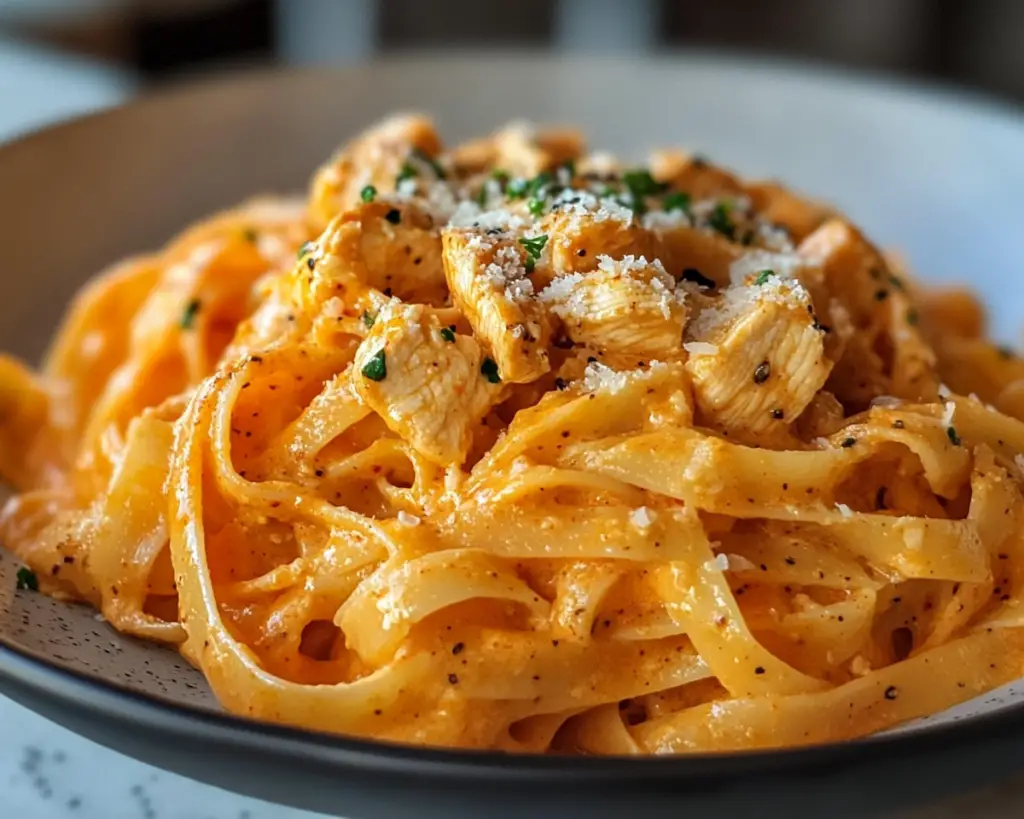 Gochujang Chicken Alfredo (Spicy Creamy Pasta)