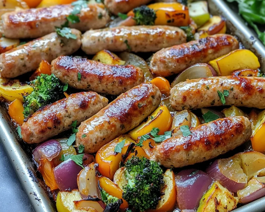 Quick & Easy Chicken Sausage Sheet Pan Dinner