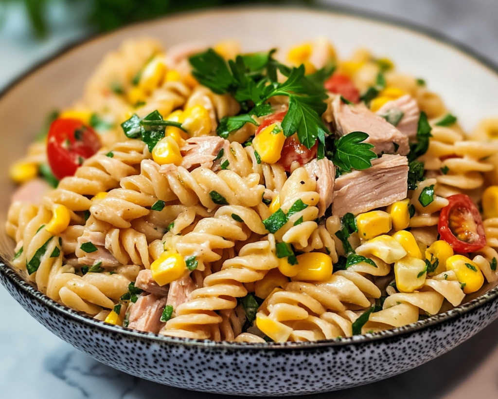 Cold Pasta Salad with Tuna and Corn