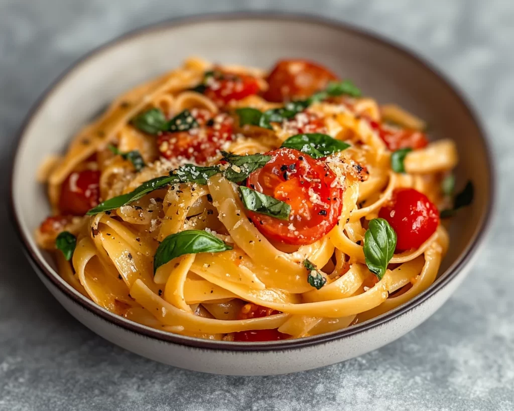 Spring Dinner Ideas: Tomato Basil Pasta (Quick)