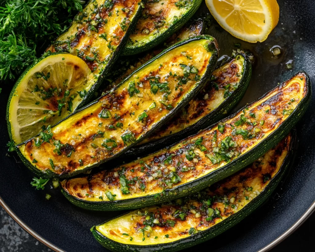 Summer Side Dishes: Roasted Zucchini with Lemon Dressing