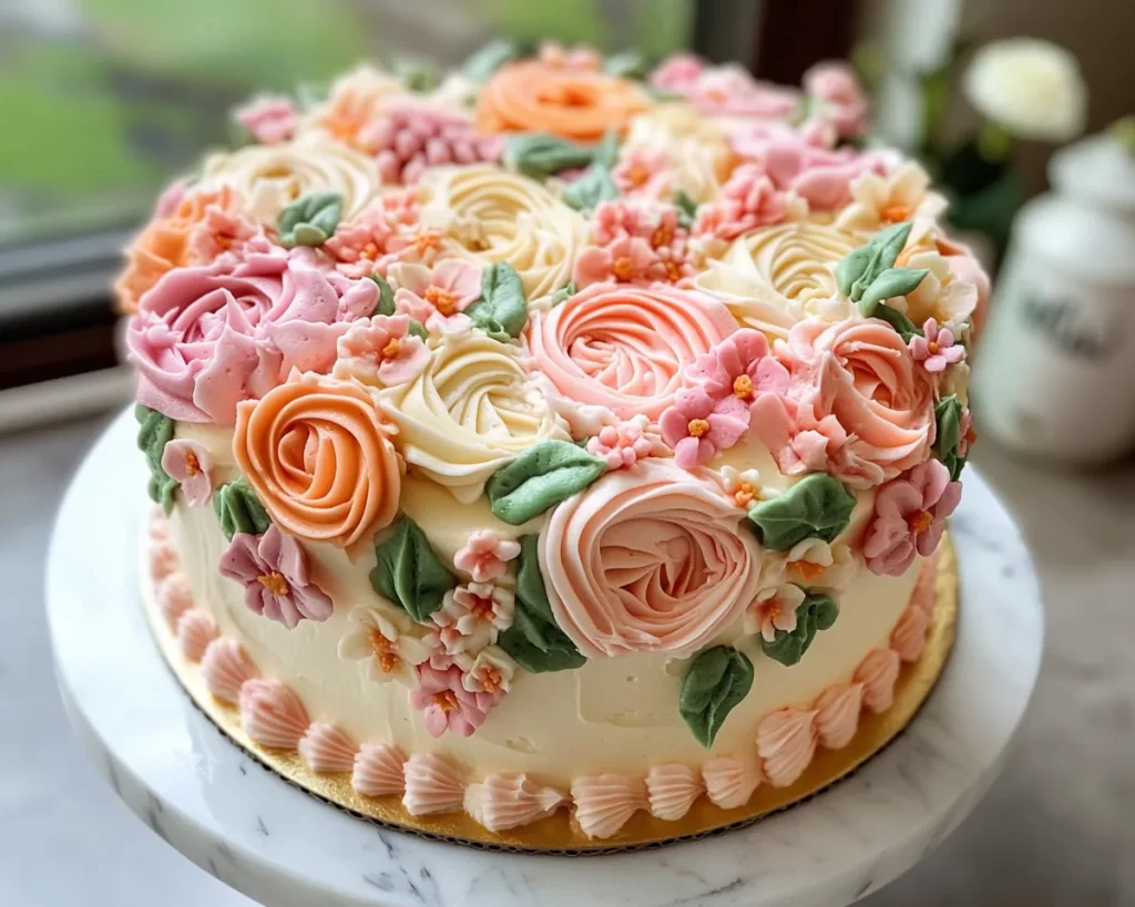 Simple Floral Buttercream Cake