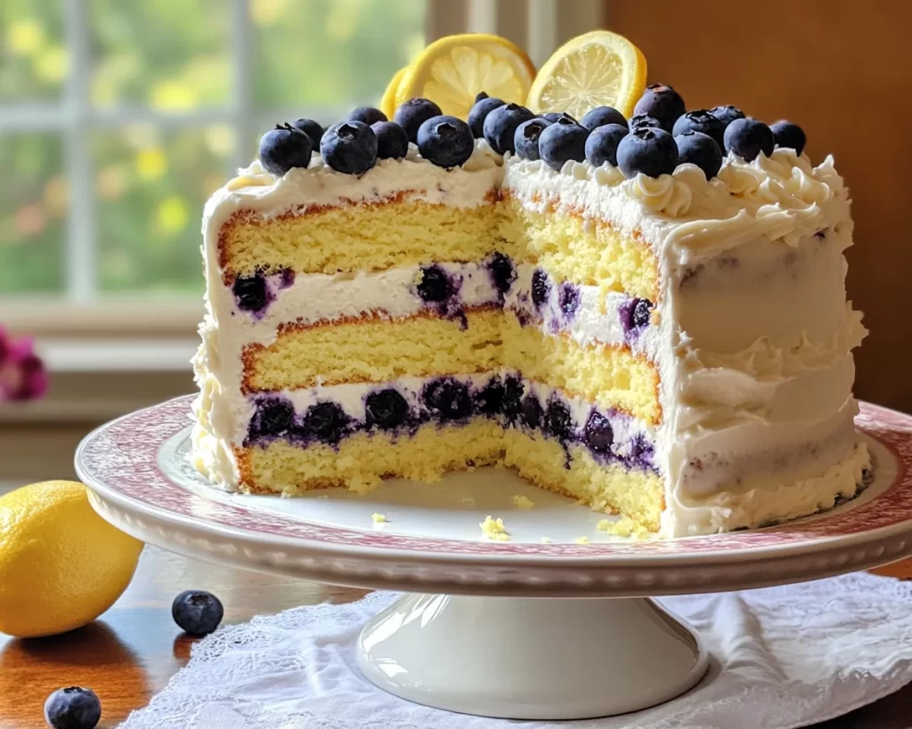 Spring Birthday Cake: Lemon Blueberry Layer Cake