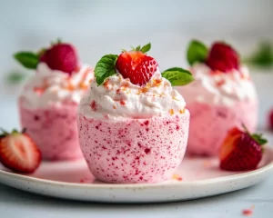 Spring Desserts: Strawberry Yogurt Mousse Cups