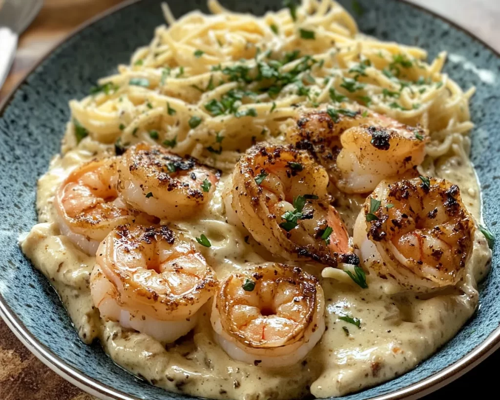 Steakhouse Surf & Turf: Creamy Shrimp Alfredo Delight