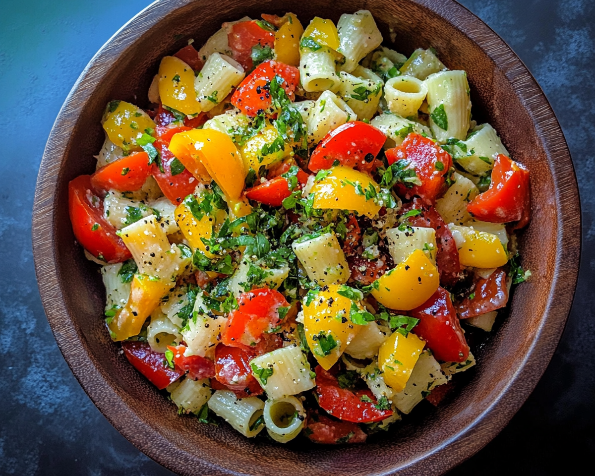 Pasta Salad with Roasted Peppers – Yummy Bric