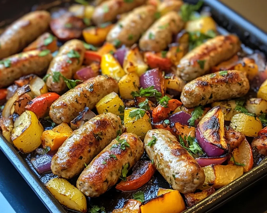 Easy Dinner Recipes for Family Comfort Foods: One Pan Sausage + Veggies