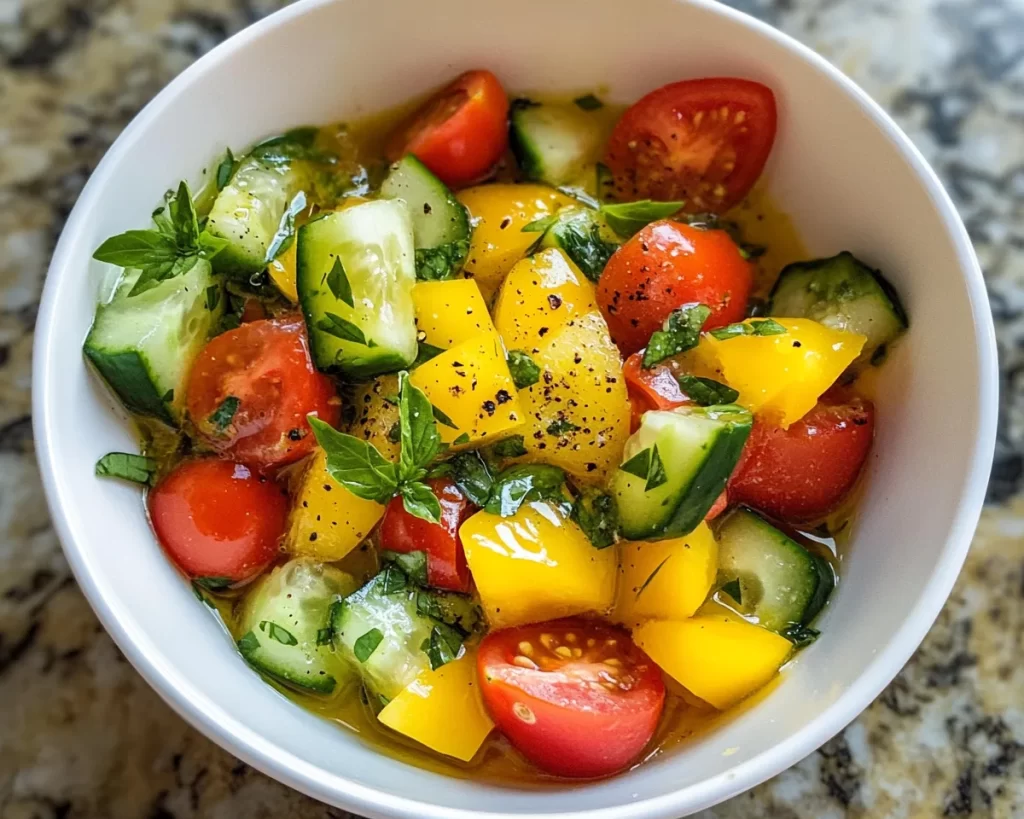 Lemon Vinegarette Dressing for Cucumber Tomato Salad