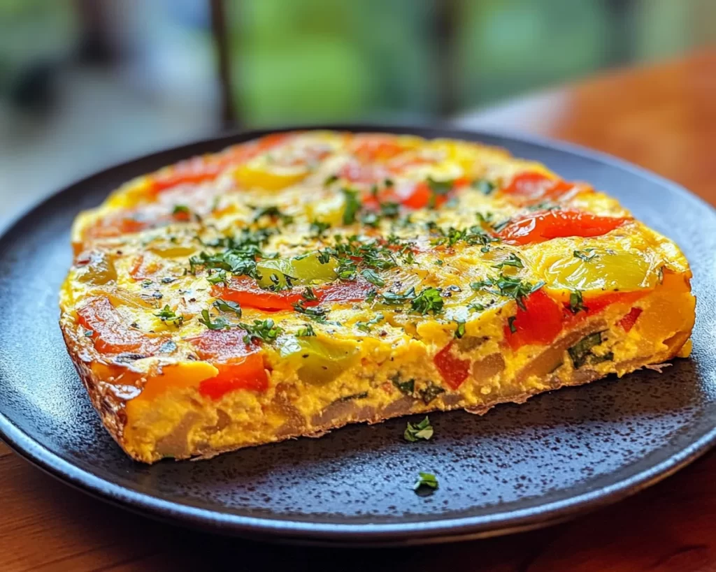 Frittata Recipe with Bell Peppers + Onions (Healthy)