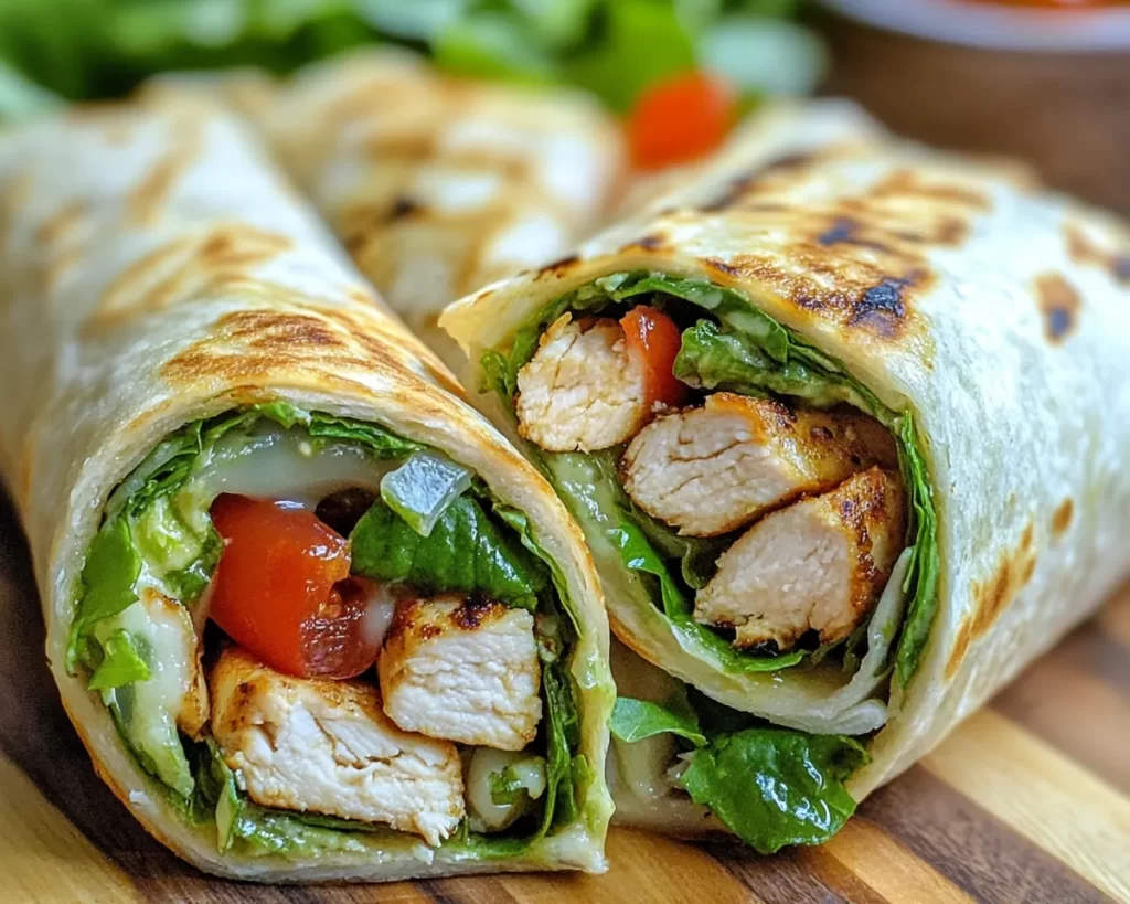 Spring Dinner Ideas: Chicken Caesar Wraps (Light)