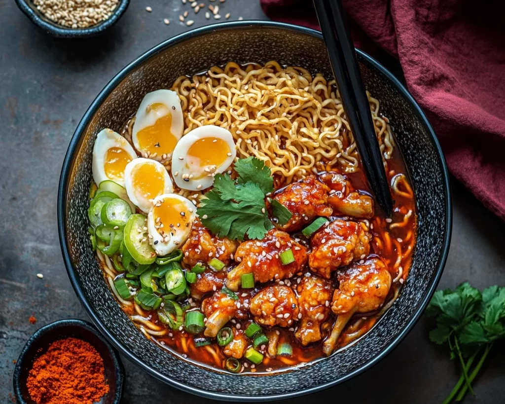 Irresistible Spicy Chicken Wing Ramen Bowl