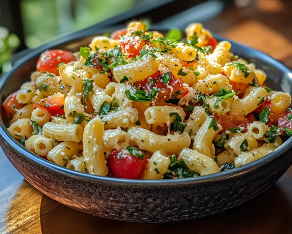 Pasta Salad with Bell Peppers and Cheese