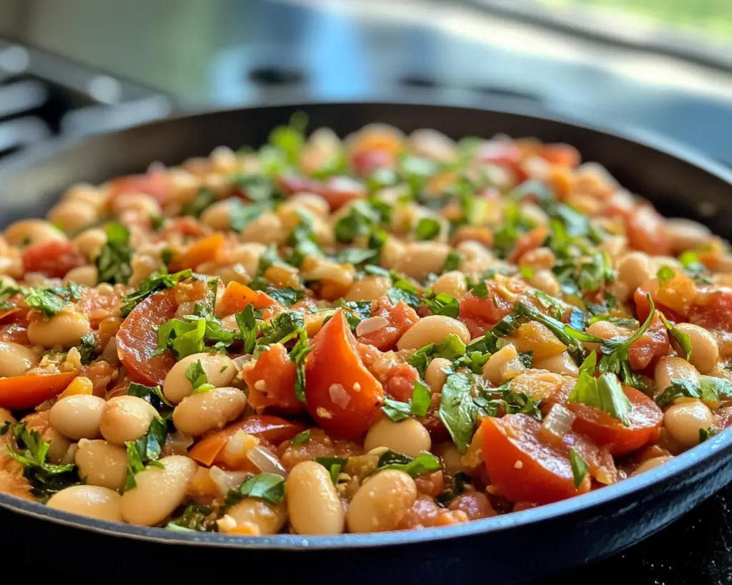 Mediterranean White Bean Tomato Skillet