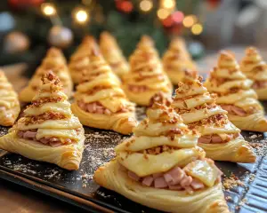 Ham and Cheese Puff Pastry Christmas Trees (Holiday Appetizer)
