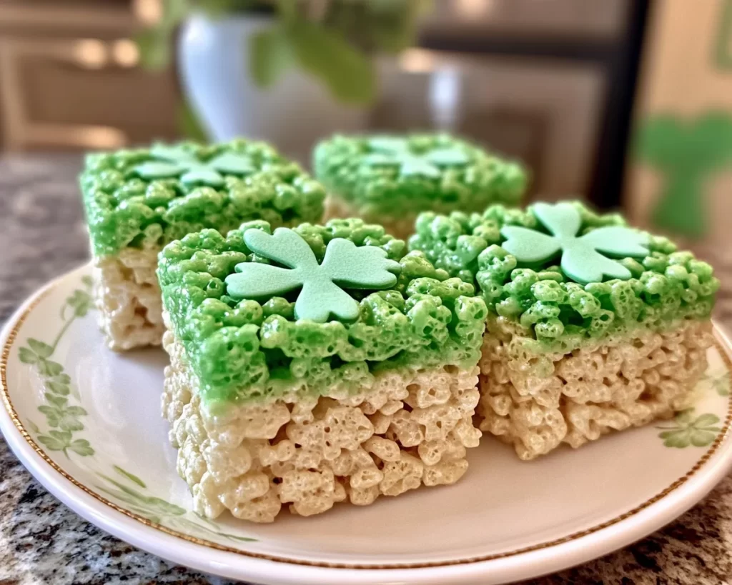 St Patrick’s Day Shamrock Rice Krispie Treats