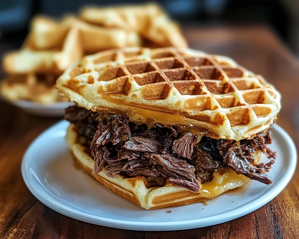 Irresistible Waffle Sandwich with Beef Brisket
