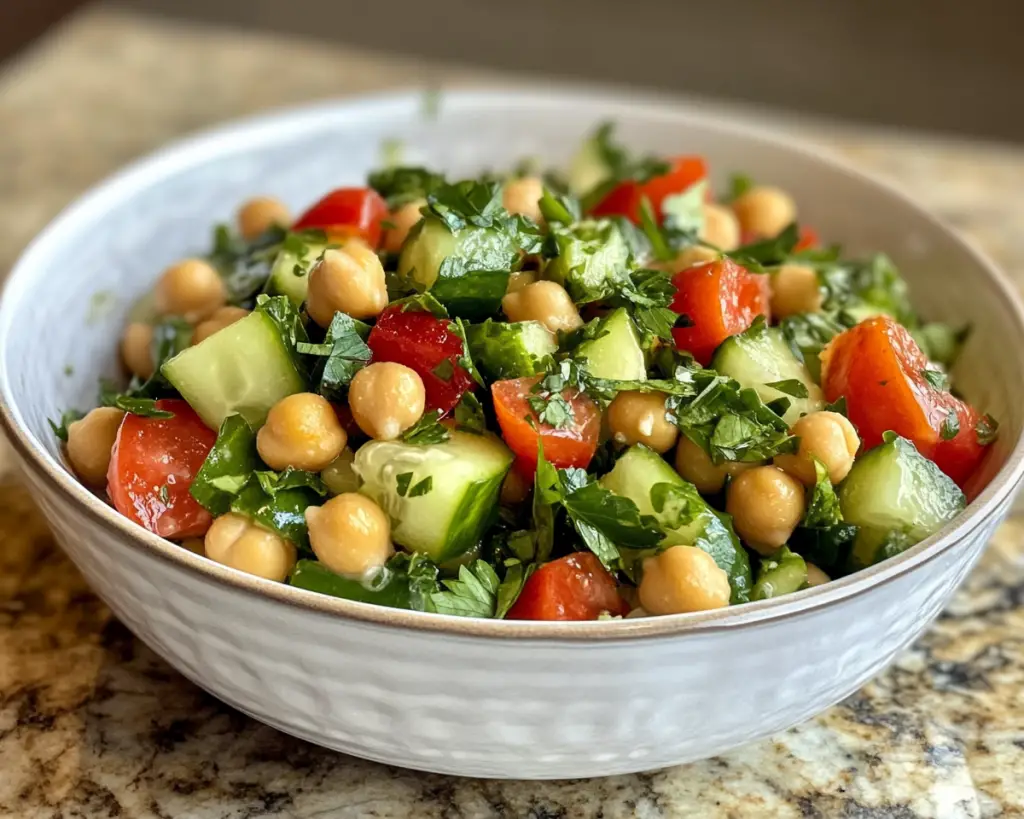 Mediterranean Chickpea Cucumber Salad