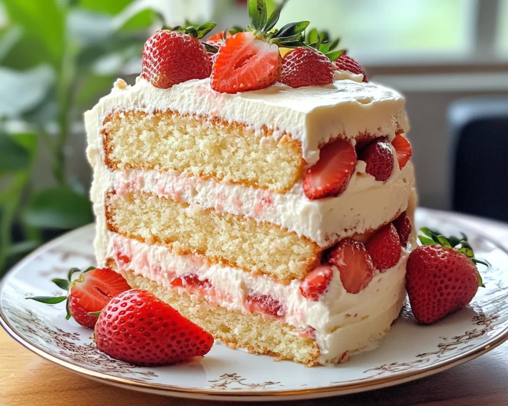 Strawberry Vanilla Layer Cake